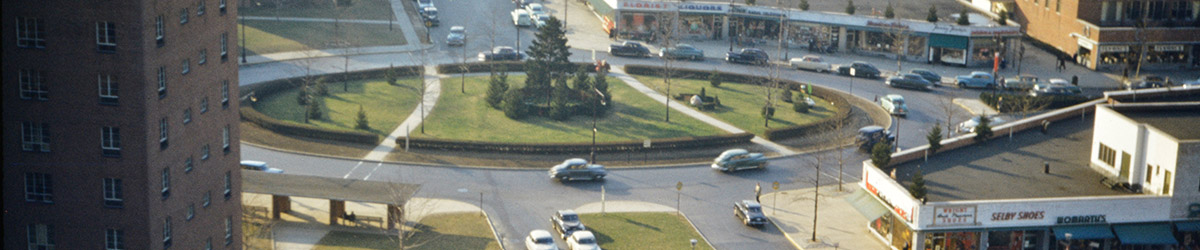 Main avenue from the top of an apartment building in Fresh Meadows, Queens, New York City